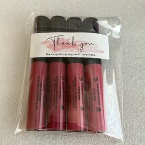 LOT OF 4 Laura Geller Lip Gloss 2 Perked up Pink & 2  Raspberry Roast